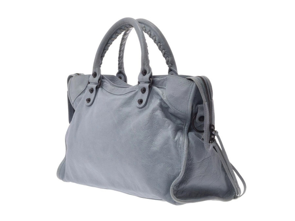 Balenciaga The City handbag mirror lambskin blue